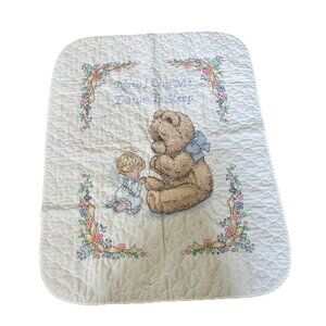 Dimensions ‘Now I Lay Me Down To Sleep’ Quilted Baby Crib Blanket Counted Cross